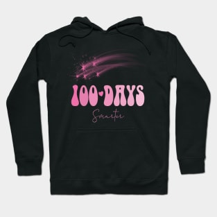 100 days smarter shooting stars pink back to school Hoodie
